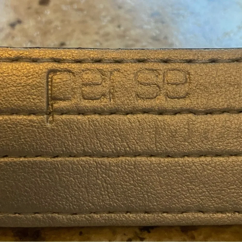 Per Se Blue Suede Belt W/2 Tone Silver Buckle